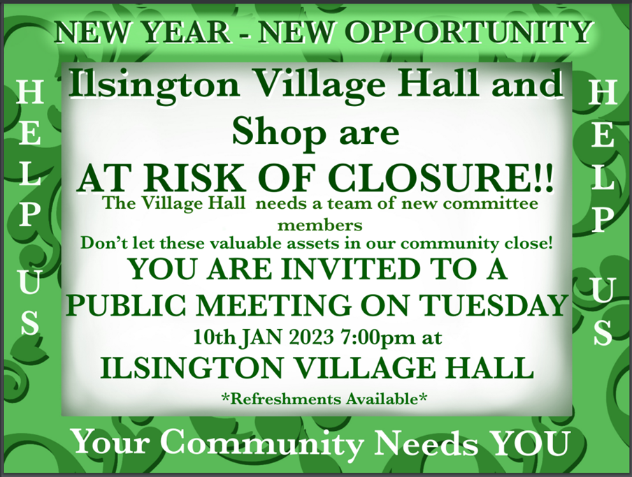 Village Hall and Shop AT RISK!